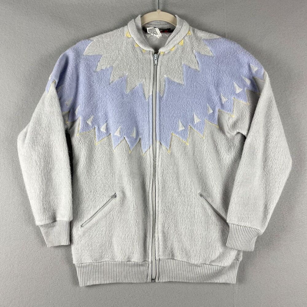Vintage Stirling Cooper Jacket Women Small Full Zip Embroidered Whimsy Fairy 70s